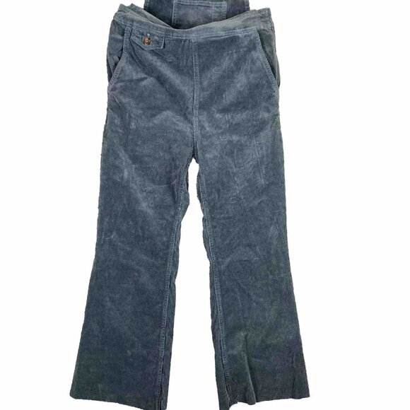 Anthropologie Pilcro Jamina Corduroy Overalls Womens 28 Blue Flare Leg Dungarees - Picture 10 of 16